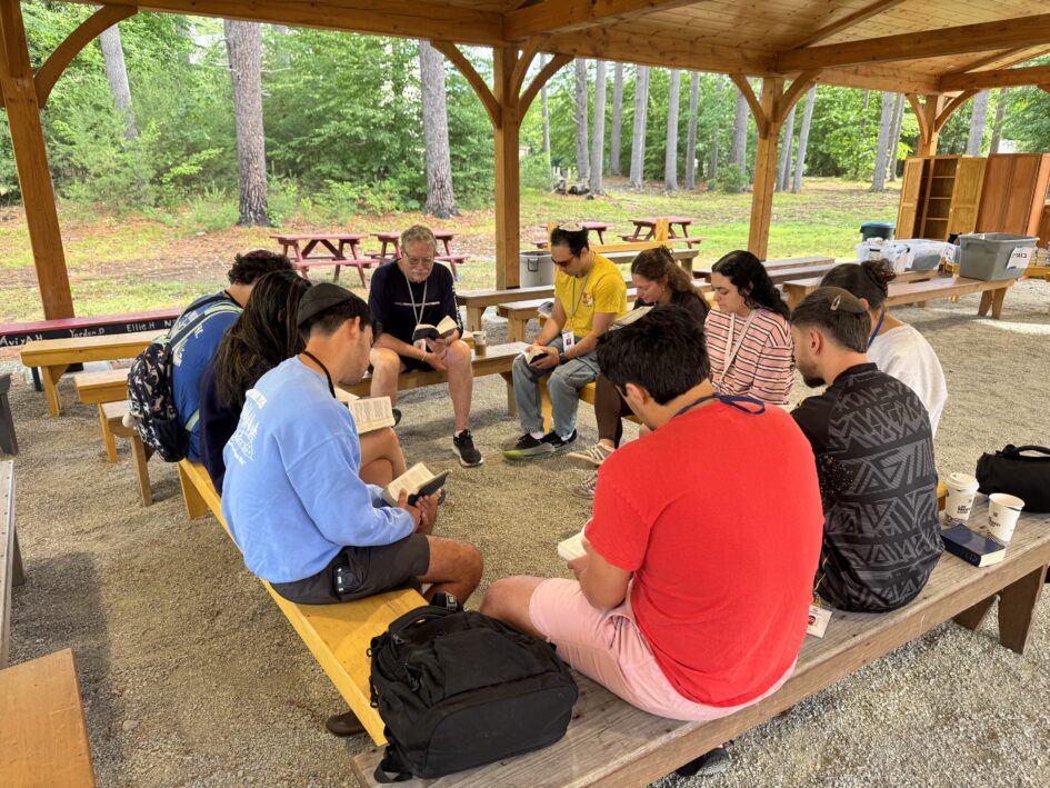 Group of campers outside at Camp Ramah New England