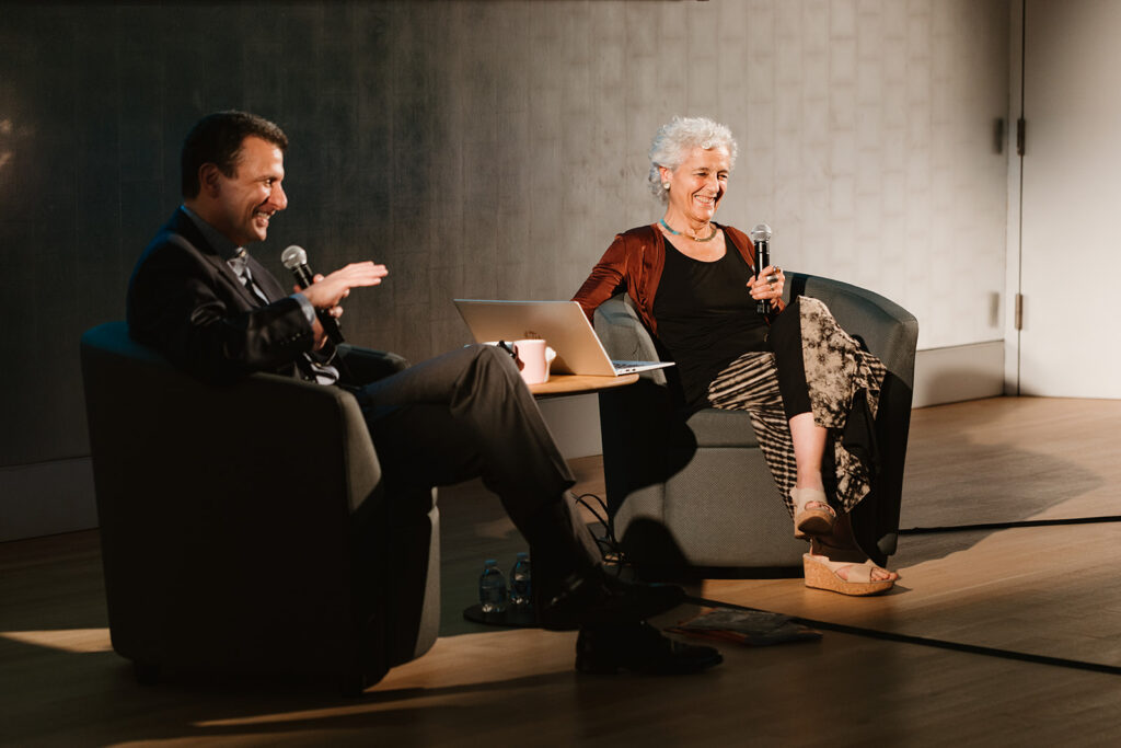 David Remnick and Françoise Mouly onstage